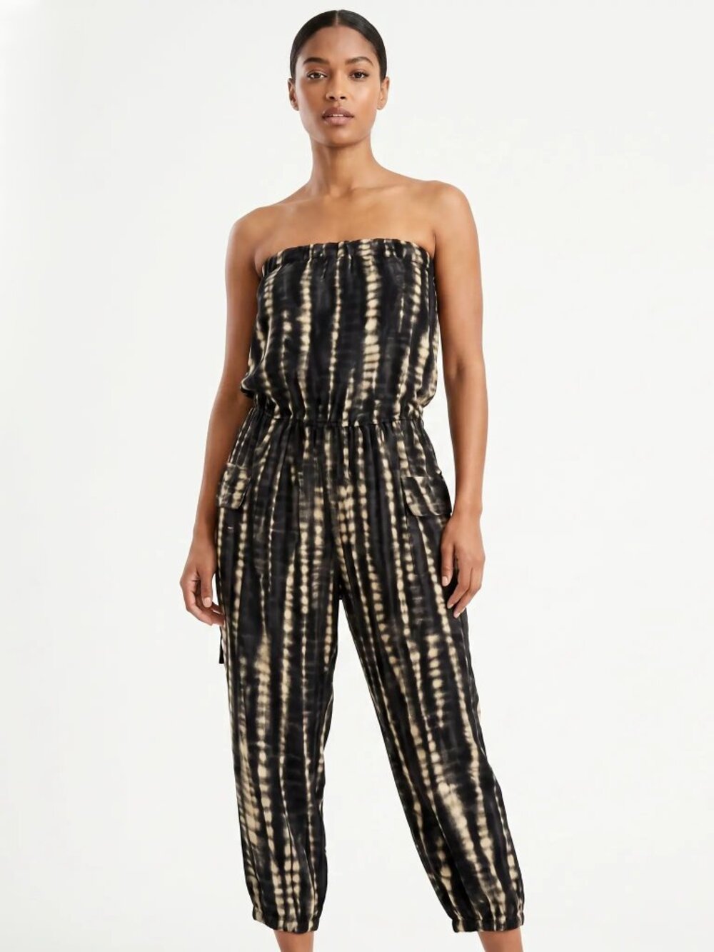 NWT Strapless Tie-Dye Cargo Jumpsuit – Size S